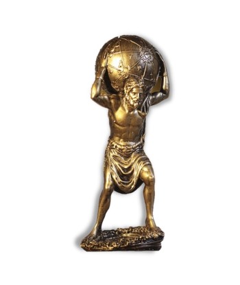 Statue Atlas portant le Monde effet bronze 27 cm hantent personnes