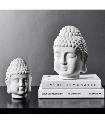 Tête de Bouddha Déco Intérieure Blanche 50-70% off 