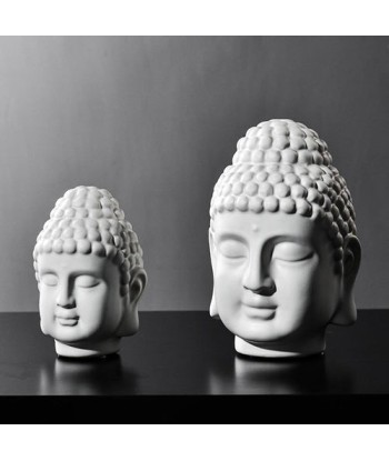 Tête de Bouddha Déco Intérieure Blanche 50-70% off 