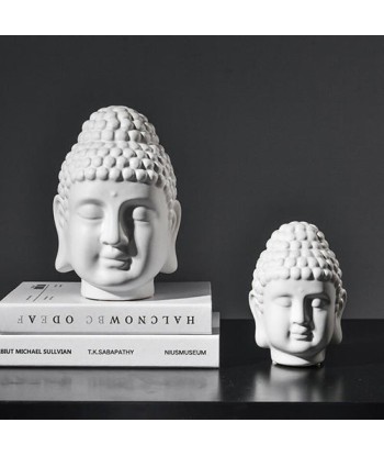 Tête de Bouddha Déco Intérieure Blanche 50-70% off 