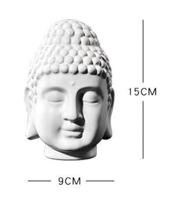 Tête de Bouddha Déco Intérieure Blanche 50-70% off 