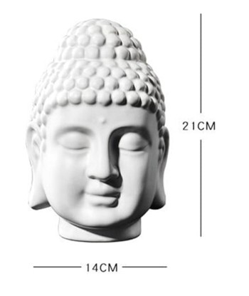 Tête de Bouddha Déco Intérieure Blanche 50-70% off 