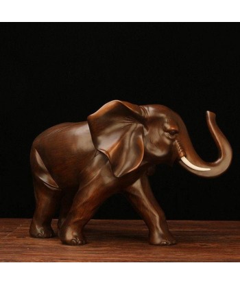 Statue Éléphant  Bois 15 cm de pas cher