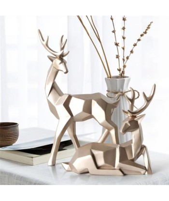 Statue Cerf  Biche Origami (Deux Éléments) s'inspire de l'anatomie humaine