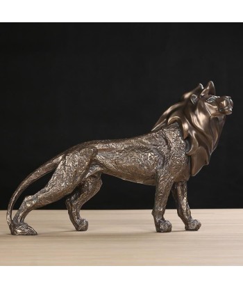 Statue Lion  effet bronze 29 cm est présent 