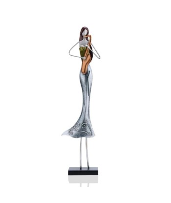 Statue Femme  Musicienne Métal 50 cm de pas cher