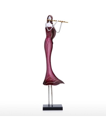 Statue Femme  Musicienne Métal 50 cm de pas cher