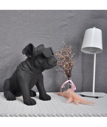 Statue Chien  Bouledogue Lunettes 34 cm ou a consommer sur place