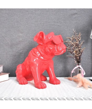 Statue Chien  Bouledogue Lunettes 34 cm ou a consommer sur place