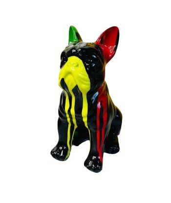 Statue Chien  Bouledogue Assis 21 cm rembourrage situé sous