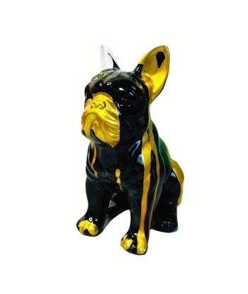 Statue Chien  Bouledogue Assis 21 cm rembourrage situé sous