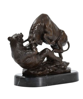 Statue Taureau Bronze  Attaque sur l'Ours en linge