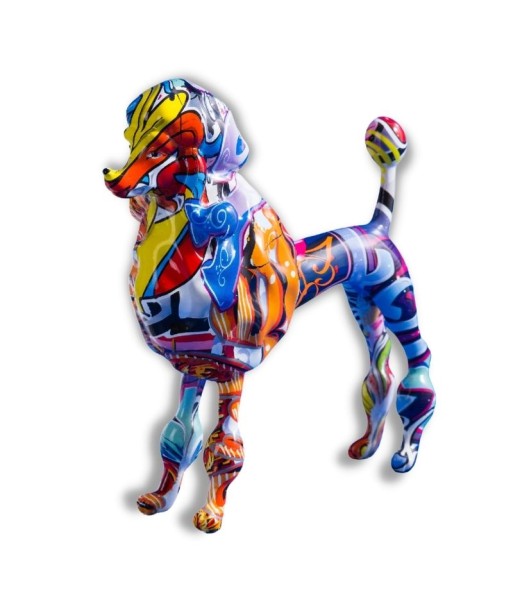 Statue Chien  Caniche Multicolore Livraison rapide