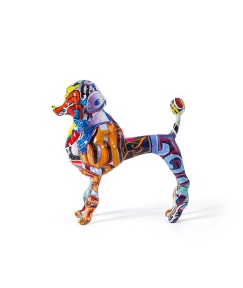 Statue Chien  Caniche Multicolore Livraison rapide