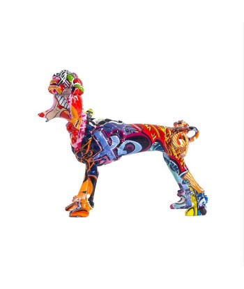 Statue Chien  Caniche Multicolore Livraison rapide