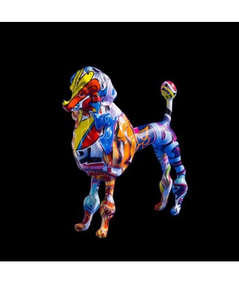 Statue Chien  Caniche Multicolore Livraison rapide