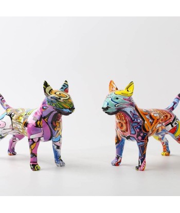 Statue Chien  Statue Bull Terrier Multicolore ouvre sa boutique