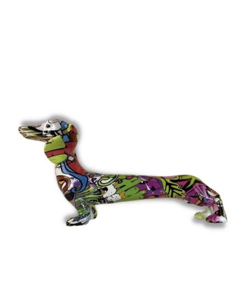 Statue Chien  Teckel Multicolore le concept de la Pate a emporter 