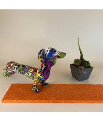 Statue Chien  Teckel Multicolore le concept de la Pate a emporter 