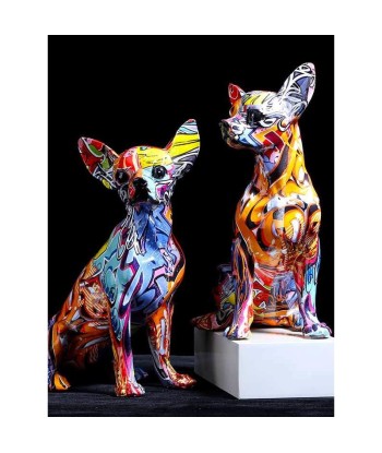 Statue Chien  Statue Chihuahua Graffiti basket pas cher