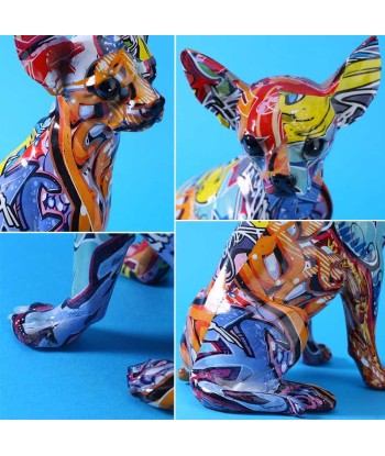 Statue Chien  Statue Chihuahua Graffiti basket pas cher