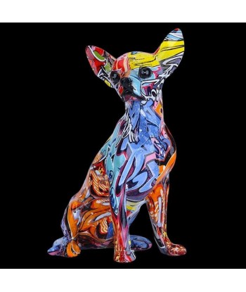 Statue Chien  Statue Chihuahua Graffiti basket pas cher