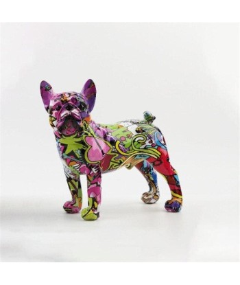 Statue Bouledogue  Multicolore 28 cm en linge