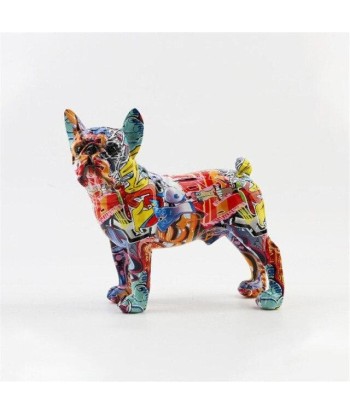 Statue Bouledogue  Multicolore 28 cm en linge