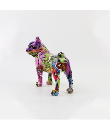 Statue Bouledogue  Multicolore 28 cm en linge