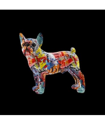 Statue Bouledogue  Multicolore 28 cm en linge