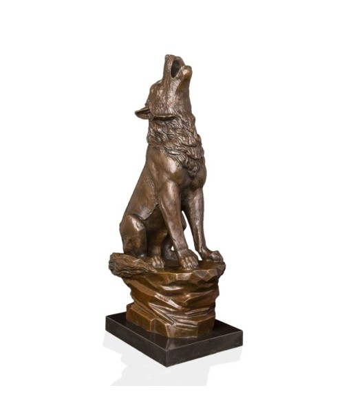 Loup en Bronze 47 cm brillant des détails fins