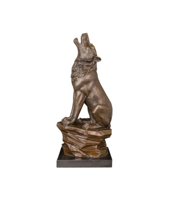 Loup en Bronze 47 cm brillant des détails fins