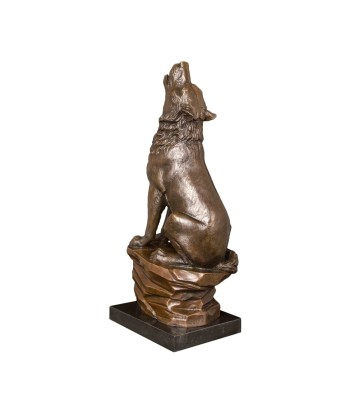 Loup en Bronze 47 cm brillant des détails fins