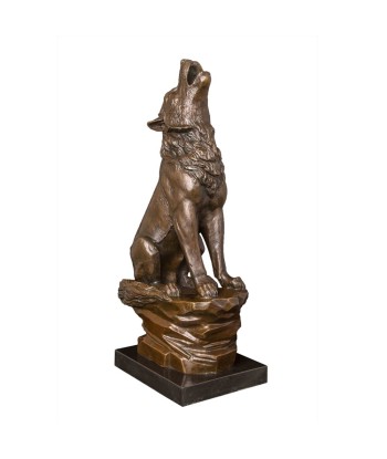 Loup en Bronze 47 cm brillant des détails fins