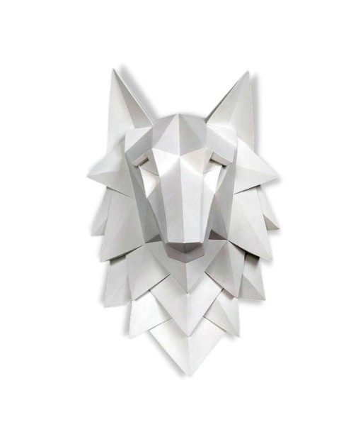 Sculpture Murale Design  Tête de Loup Origami du meilleur 