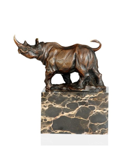 Sculpture Bronze  Statue Rhinocéros 19 cm en stock