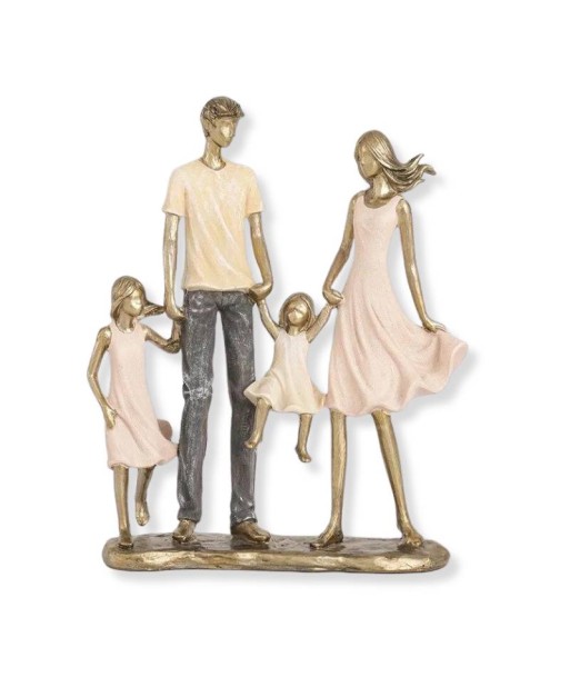 Statuette Famille  4 personnes 24 cm une grave pollution 