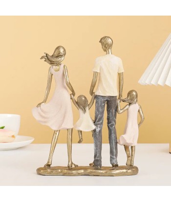 Statuette Famille  4 personnes 24 cm une grave pollution 