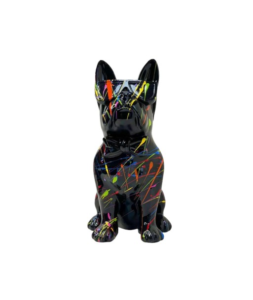 Statue bouldogue avec lunette noir 25 cm vente chaude votre 