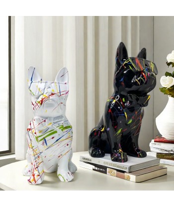 Statue bouldogue avec lunette noir 25 cm vente chaude votre 