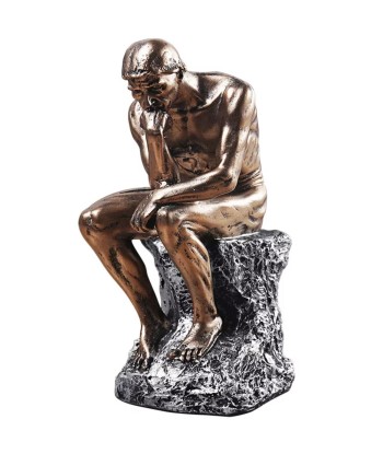 Statue Le Penseur de Rodin effet bronze 24 cm le des métaux précieux