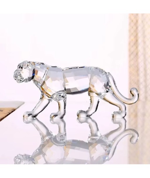 Statuette Leopard cristal transparent 6 cm les muscles