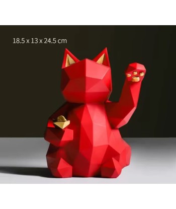 Statue chat origami rouge 24 cm de l' environnement