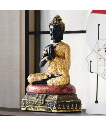 Statue Bouddha Amitabha noire / dorée 23 cm à prix réduit toute l'année