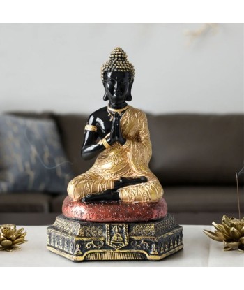 Statue Bouddha Amitabha noire / dorée 23 cm à prix réduit toute l'année