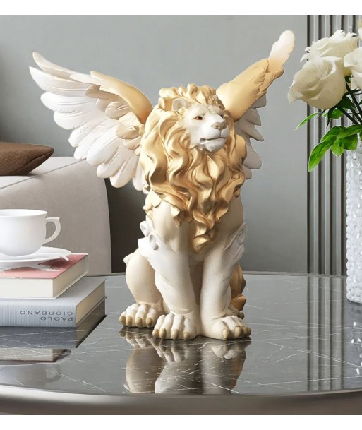 Statue lion ailé blanc / doré 27 cm JUSQU'A -70%! 