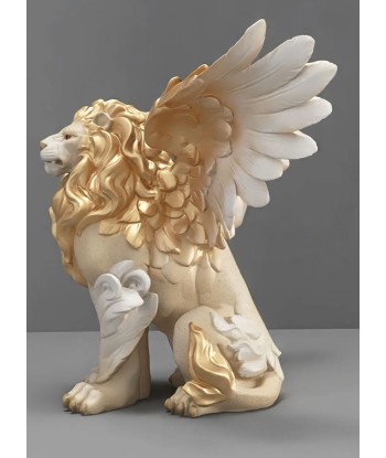 Statue lion ailé blanc / doré 27 cm JUSQU'A -70%! 