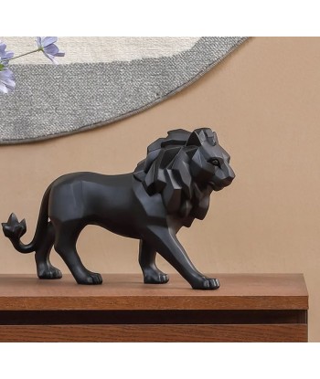 Statue lion debout origami noir 27 cm acheter en ligne