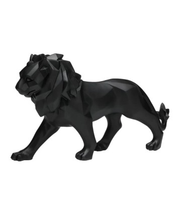 Statue lion debout origami noir 27 cm acheter en ligne