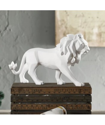 Statue lion debout origami blanc 27 cm 2 - 3 jours ouvrés.